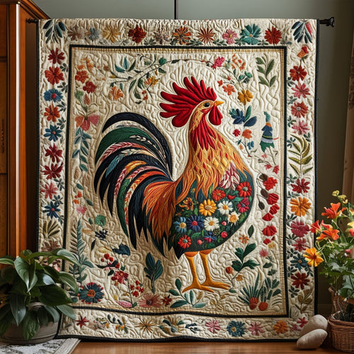 Feathered Folk Quilted Blanket
