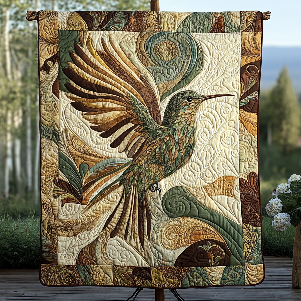 Feathered Grace Quilted Blanket