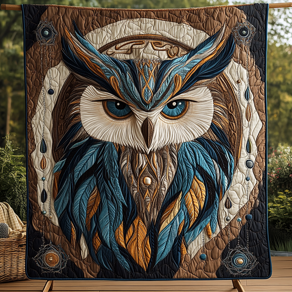 Feathered Mystic Quilted Blanket