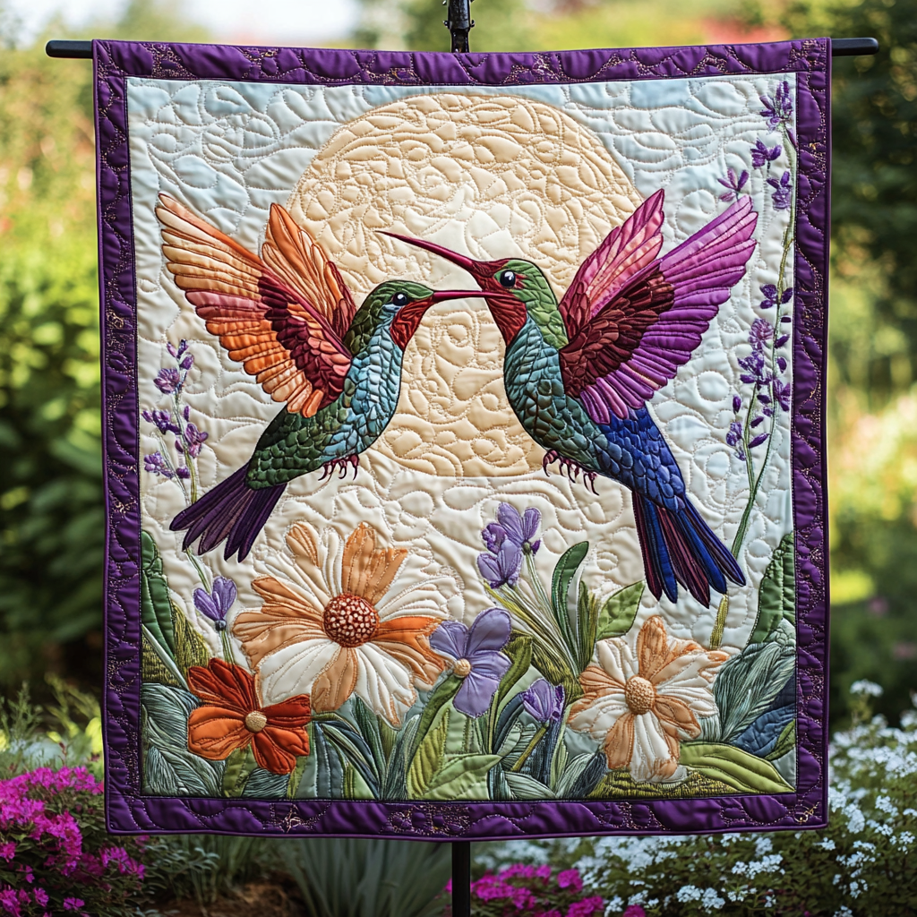Feathered Whispers Quilted Blanket