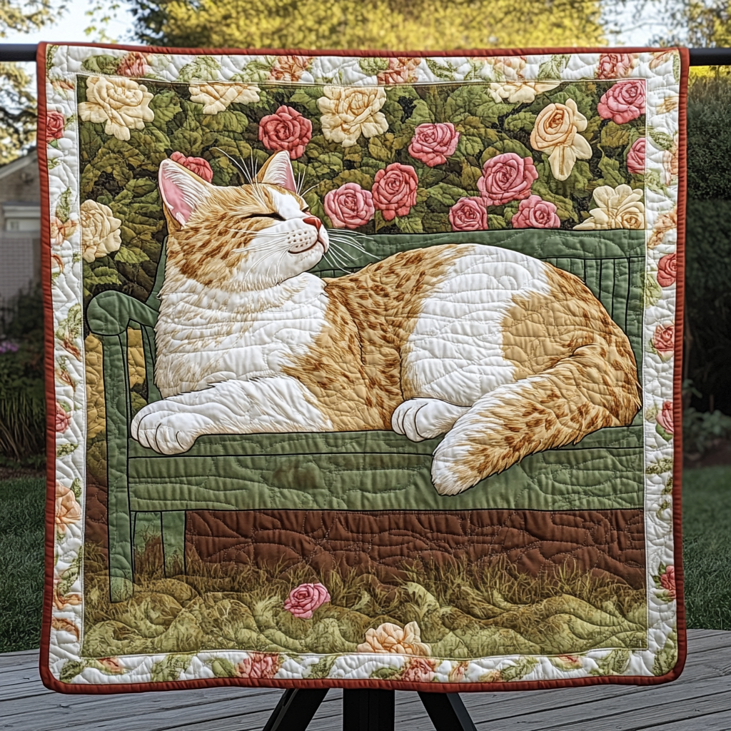 Feline Fancy Delight Quilted Blanket