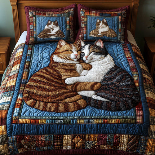 Feline Forever 3-Piece Quilted Bedding Set