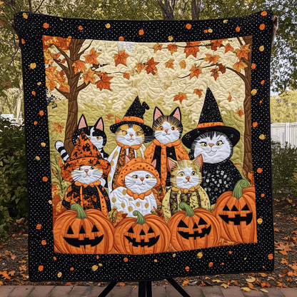 Feline Frights Quilted Blanket