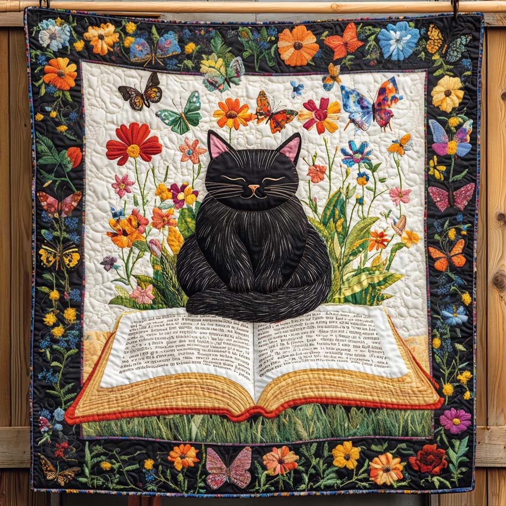 Feline Sleepyhead Quilted Blanket