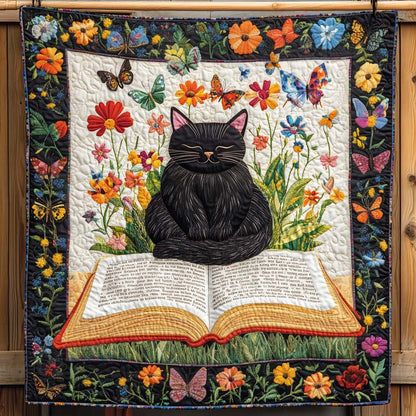 Feline Sleepyhead Quilted Blanket