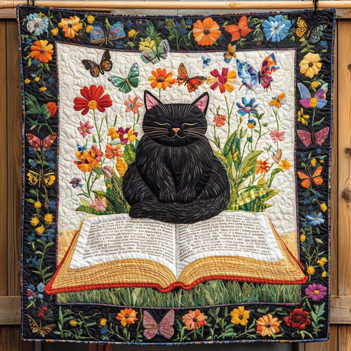 Feline Sleepyhead Quilted Blanket