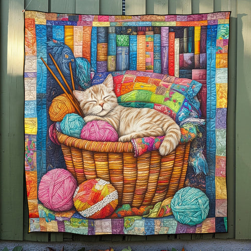 Feline Sleepytime Quilted Blanket