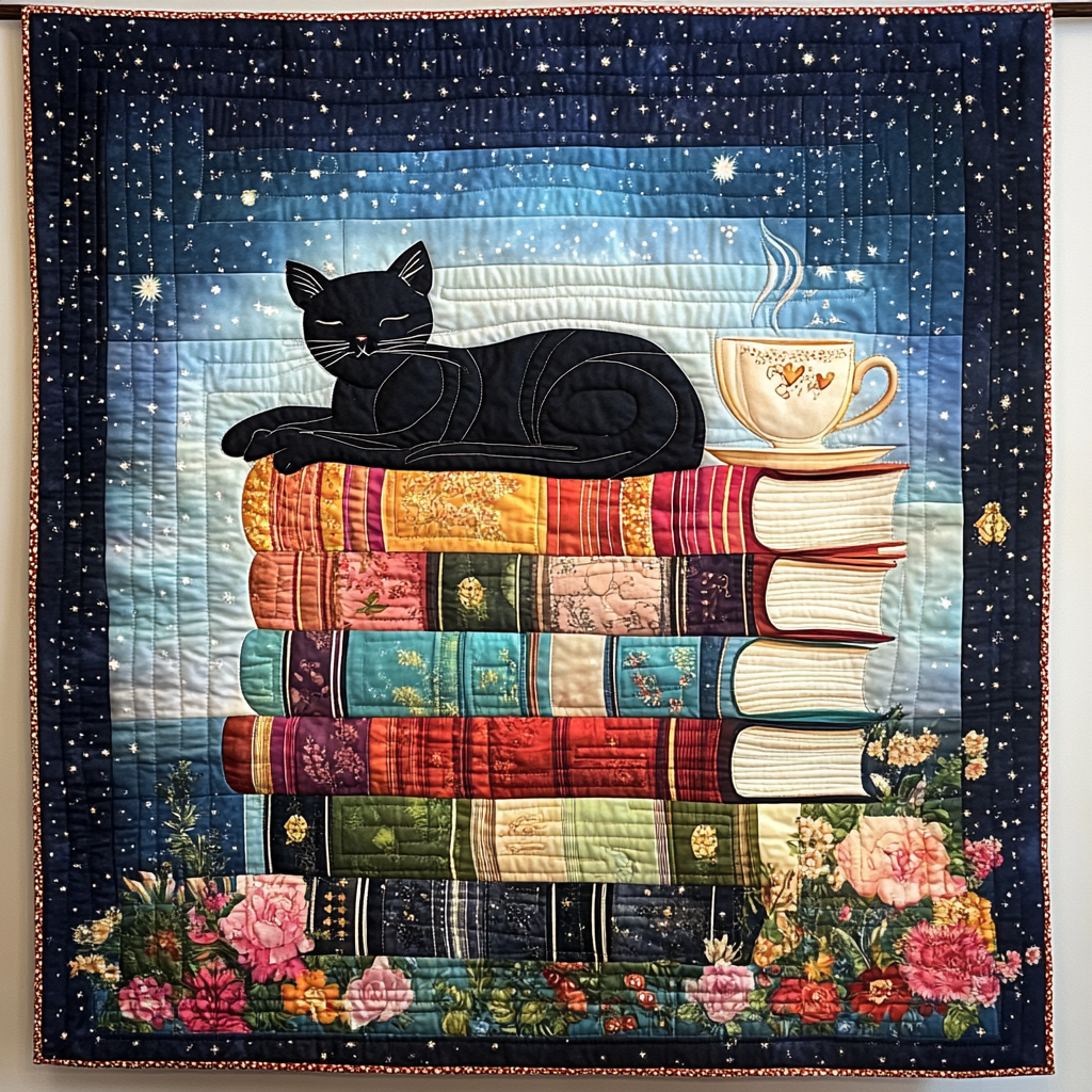 Feline Tranquility Quilted Blanket