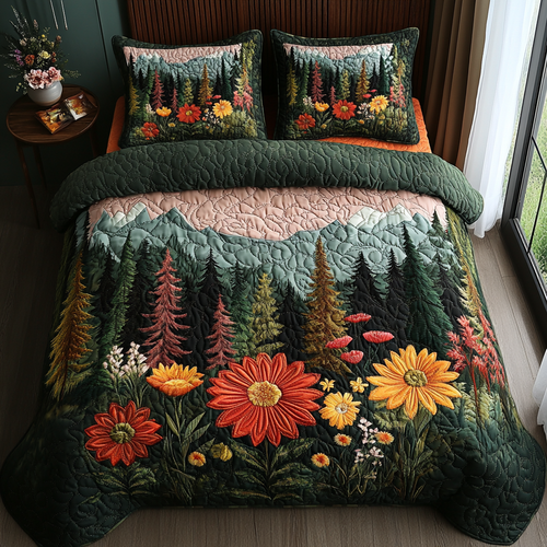 Fern Forest 3-Piece Quilted Bedding Set
