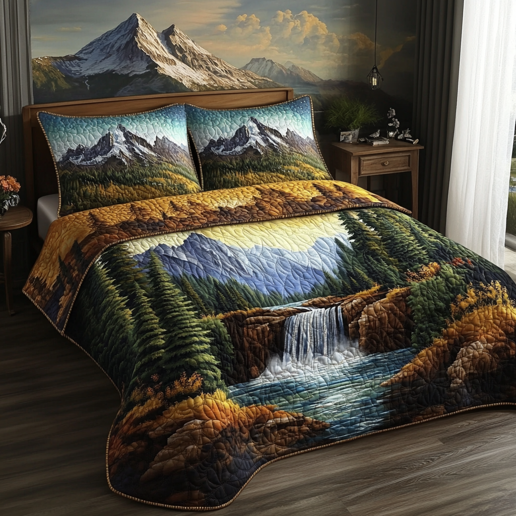 Fern Shade 3-Piece Quilted Bedding Set