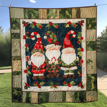 Festive Gnome Quilted Blanket