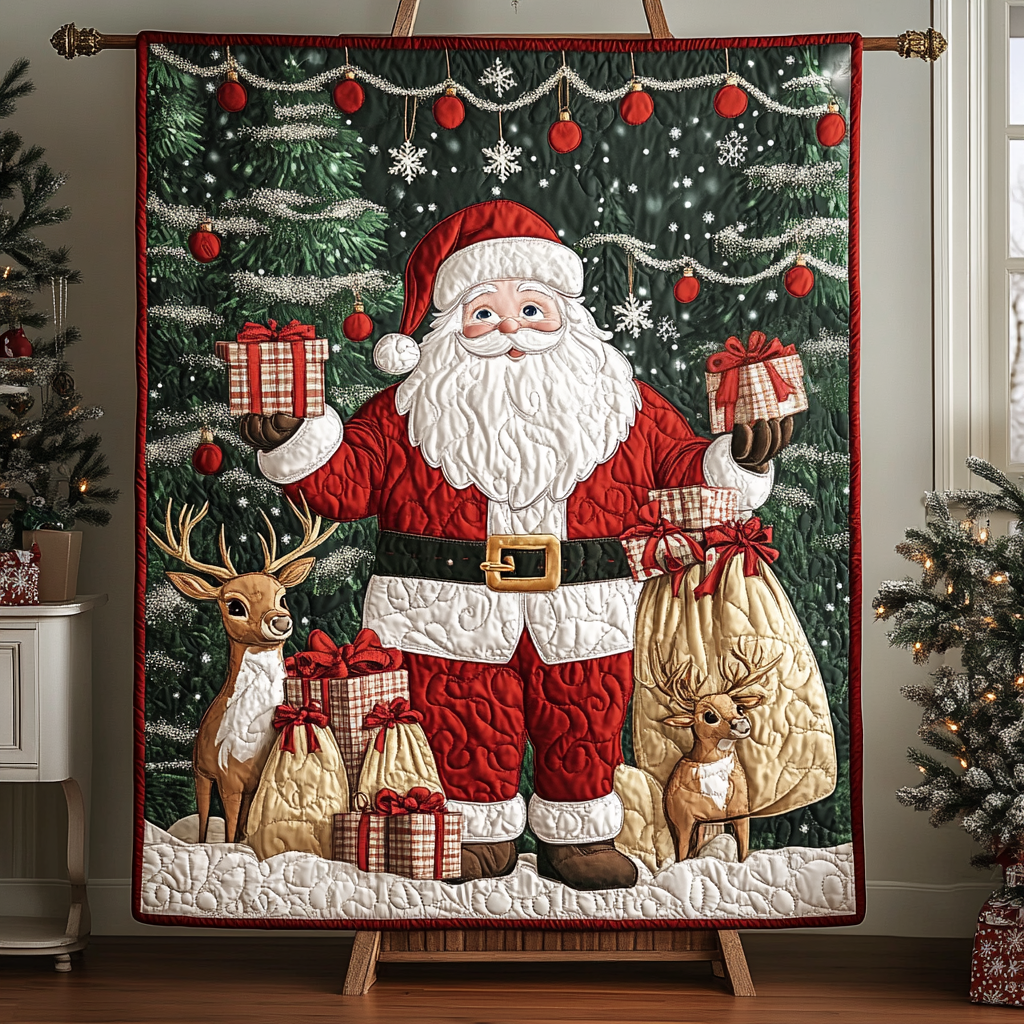 Festive Claus Quilted Blanket