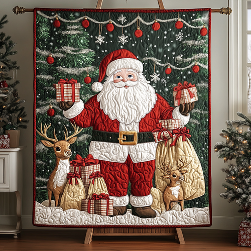 Festive Claus Quilted Blanket