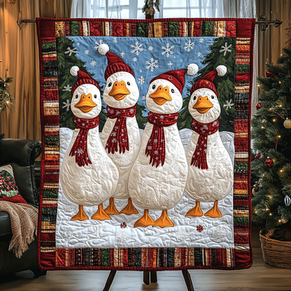 Festive Feathers Quilted Blanket