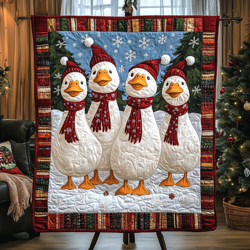 Festive Feathers Quilted Blanket