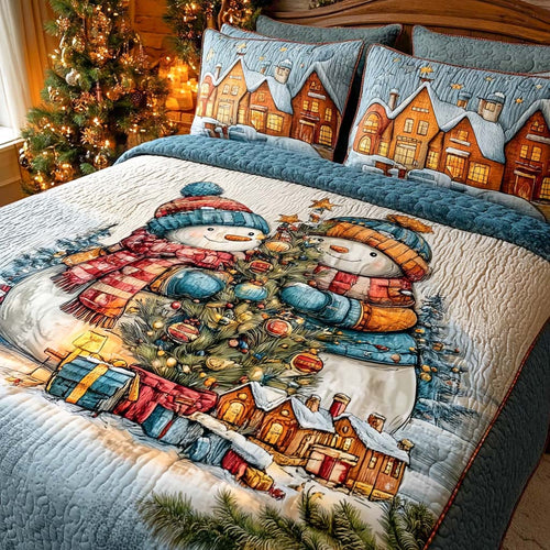 Festive Frost 3-Piece Quilted Bedding Set