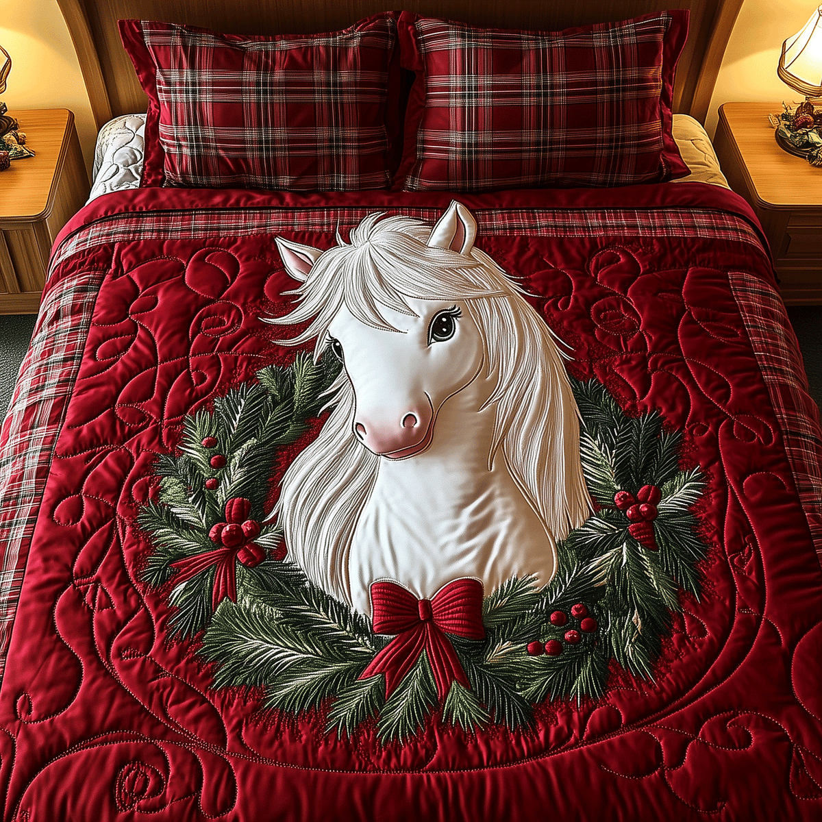 Festive Pony Dreams 3-Piece Quilted Bedding Set