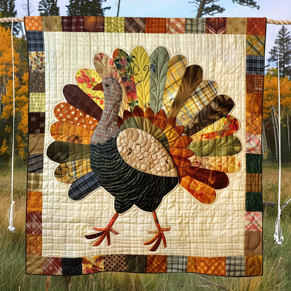 Festive Turkey Quilted Blanket