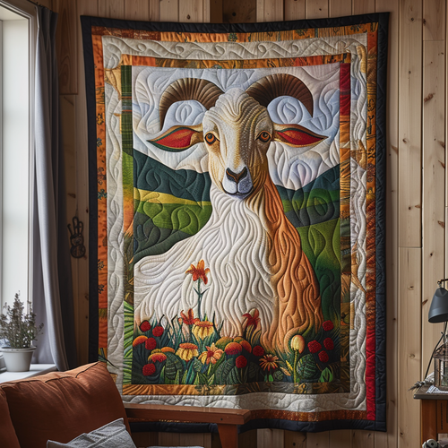 Field Ram Quilted Blanket