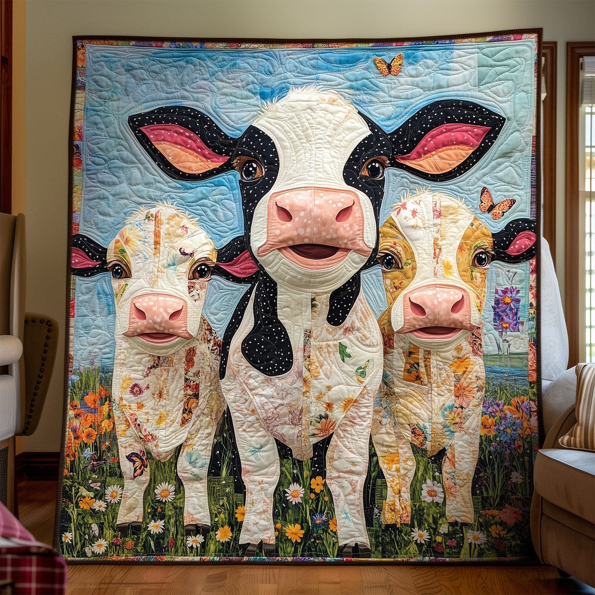 Field of Friends Quilted Blanket