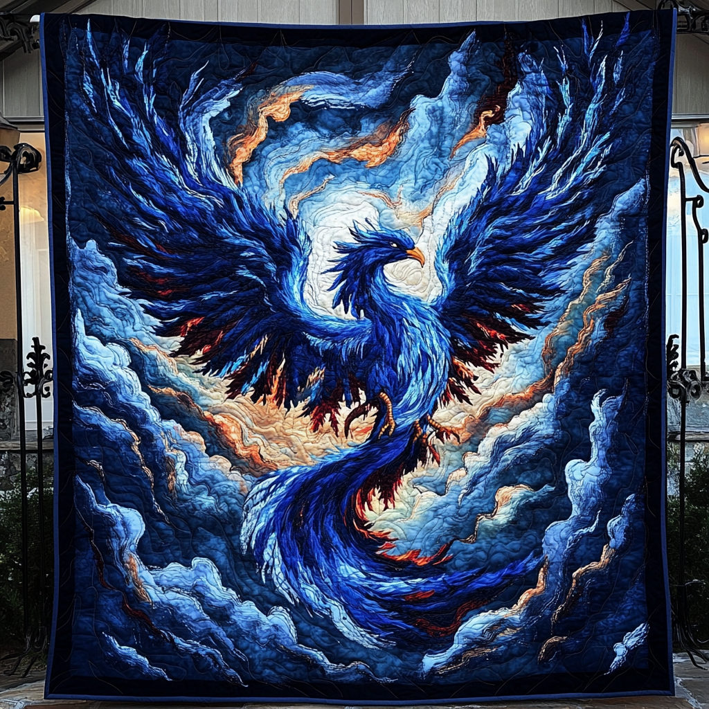 Fiery Ascension Quilted Blanket