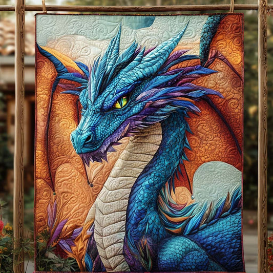 Fiery Glare Quilted Blanket