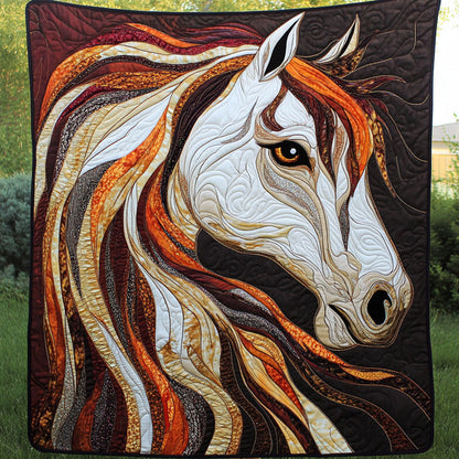 Fiery Mane Quilted Blanket