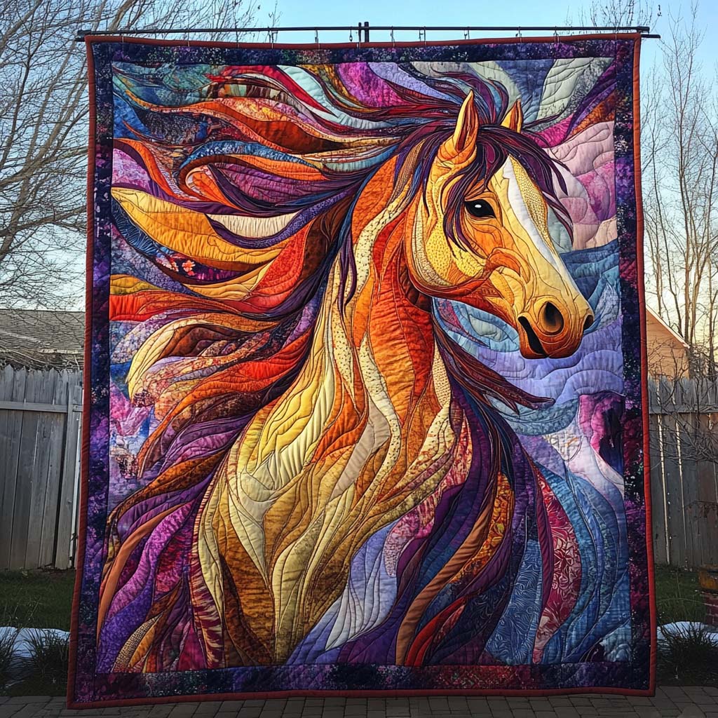 Fiery Spirit Quilted Blanket