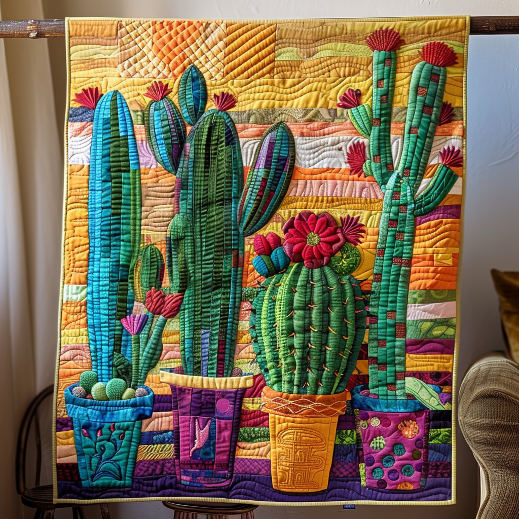 Fiesta Cactus Quilted Blanket