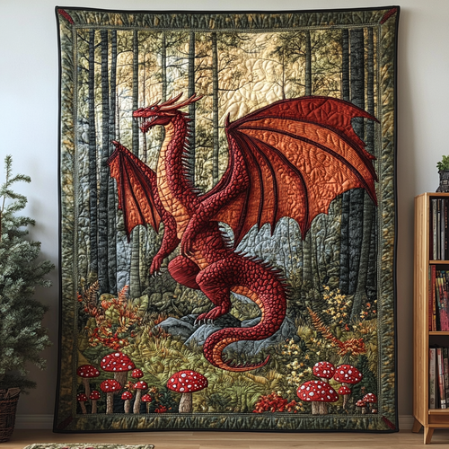 Firestorm Dragon Quilted Blanket