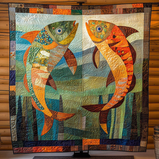 Fish Tale Quilted Blanket