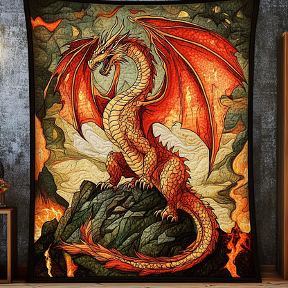 Flame Strike Quilted Blanket
