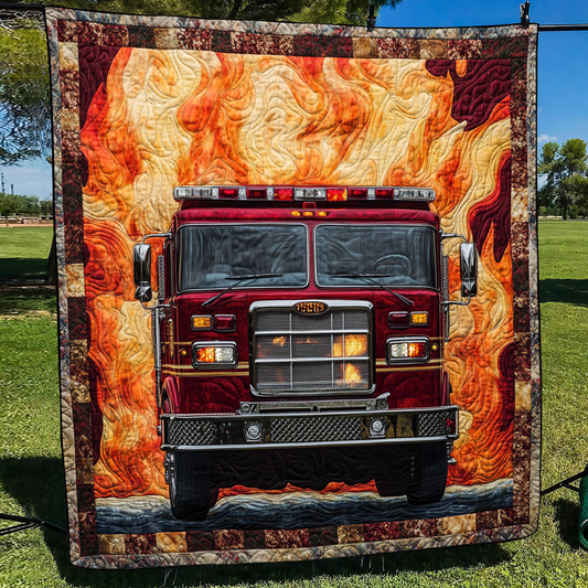 Flames of Courage Quilted Blanket