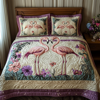 Flamingo 3-Piece Quilted Bedding Set