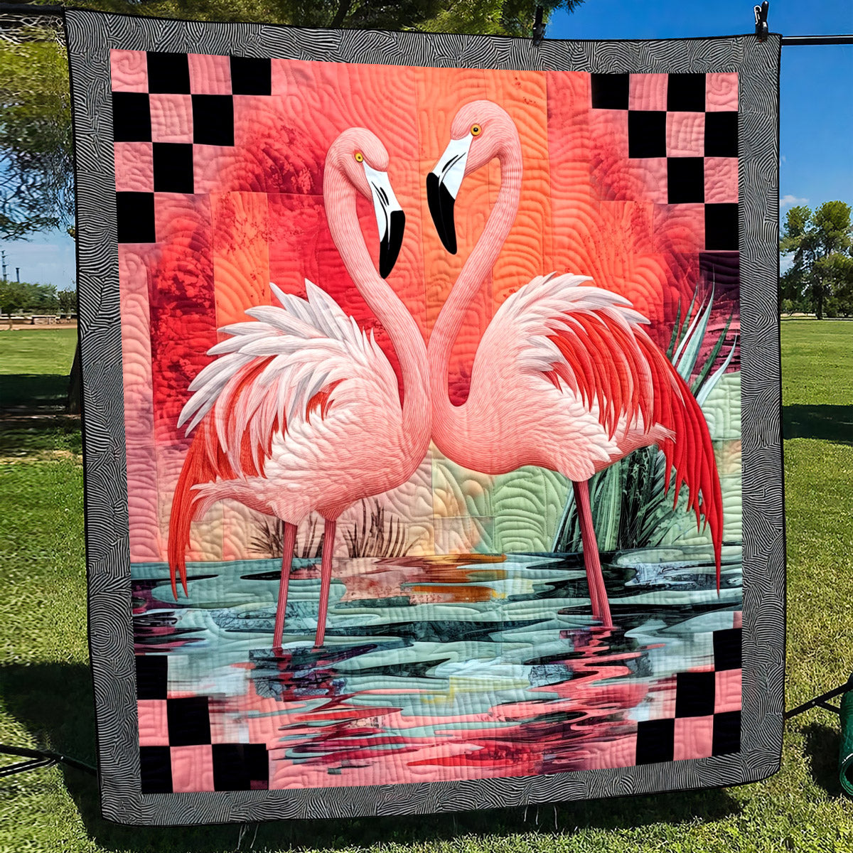 Flamingo Fancy Quilted Blanket