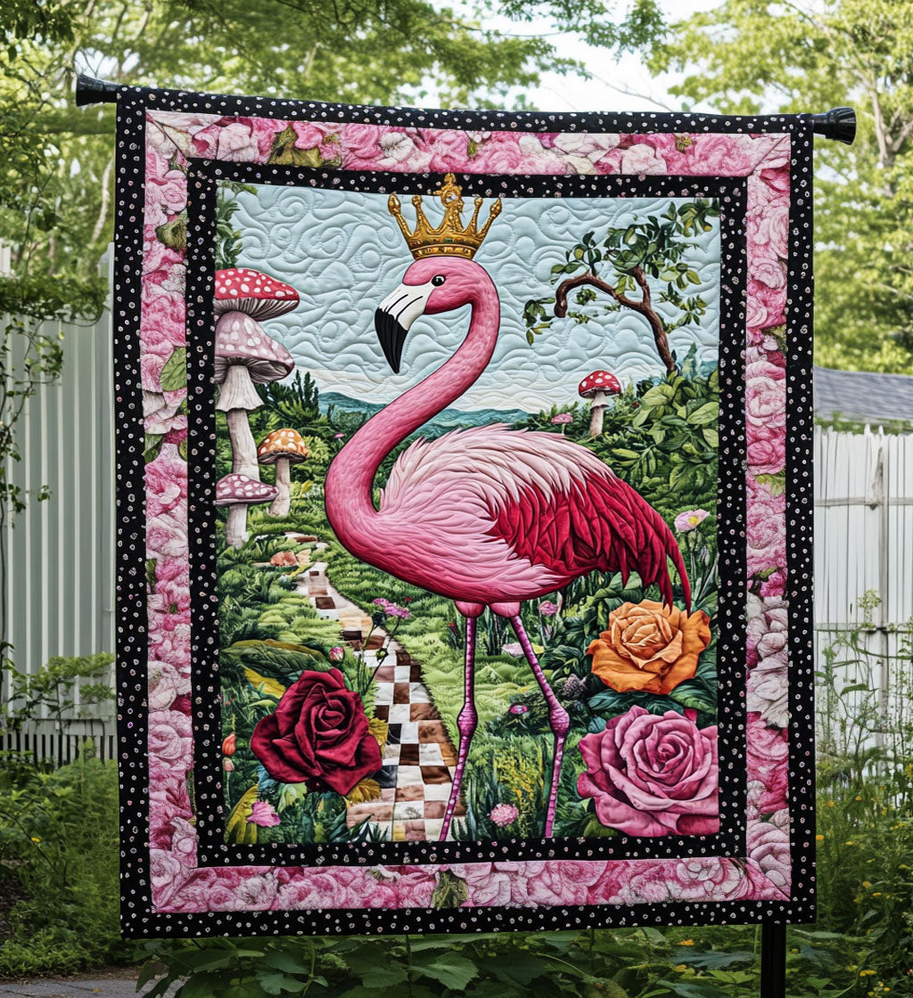 Flamingo Fantasy Quilted Blanket