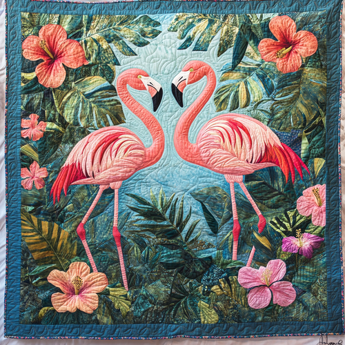 Flamingo Fiesta Quilted Blanket