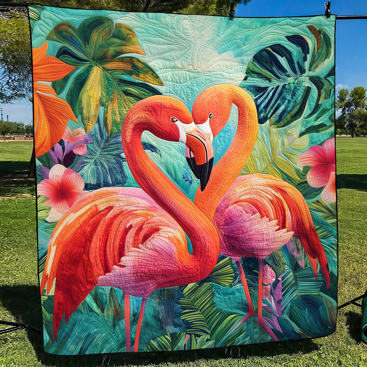 Flamingo Quilted Blanket