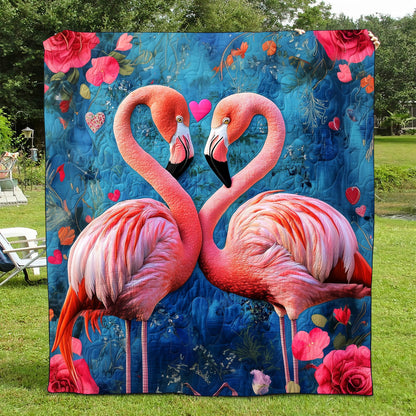 Flamingo Soiree Quilted Blanket