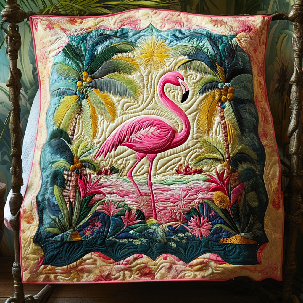 Flamingo Spirit Quilted Blanket