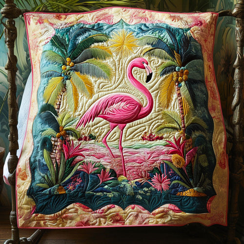 Flamingo Spirit Quilted Blanket