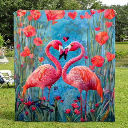 Flamingo Style Quilted Blanket