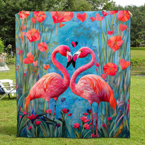 Flamingo Style Quilted Blanket