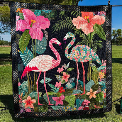 Flamingo Vista Quilted Blanket
