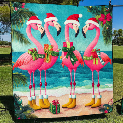 Flamingo Wonderland Quilted Blanket