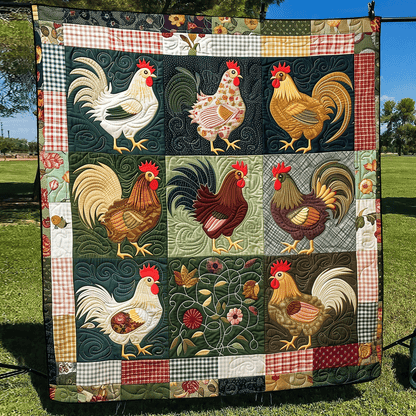 Flannel Farmyard Quilted Blanket