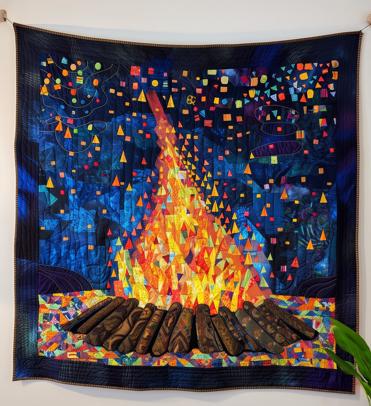 Flickering Flames Quilted Blanket