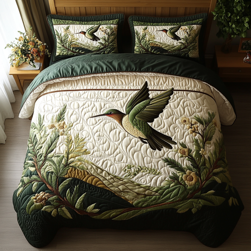 Flight of Joy 3-Piece Quilted Bedding Set