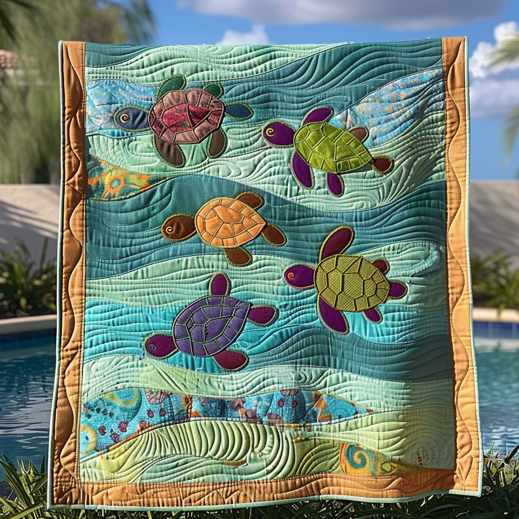 Floating With The Tide Quilted Blanket
