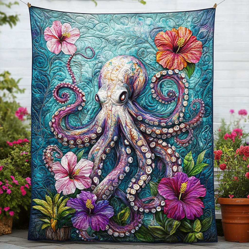 Floating Inkform Quilted Blanket